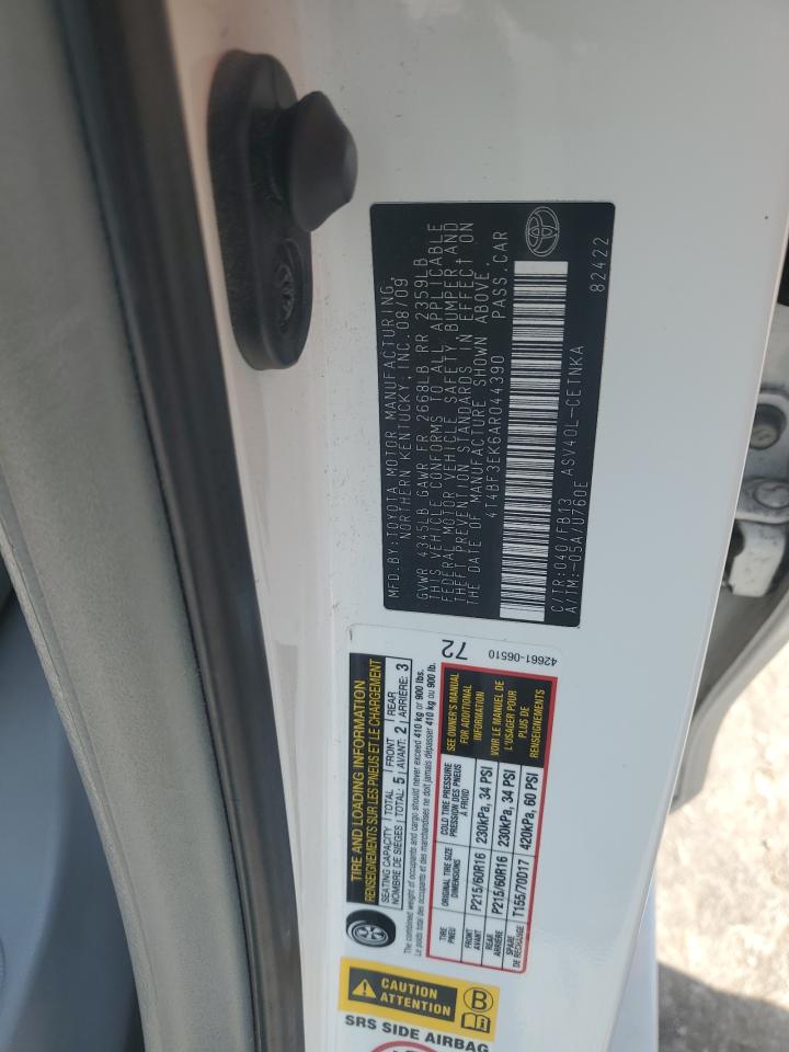 2010 Toyota Camry Base VIN: 4T4BF3EK6AR044390 Lot: 84354905