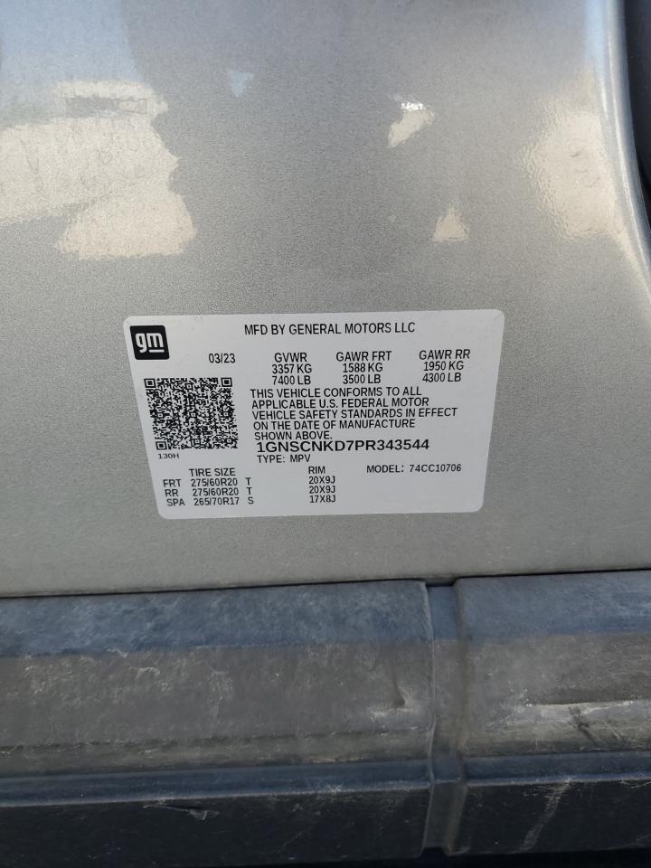 2023 Chevrolet Tahoe C1500 Lt VIN: 1GNSCNKD7PR343544 Lot: 85125205