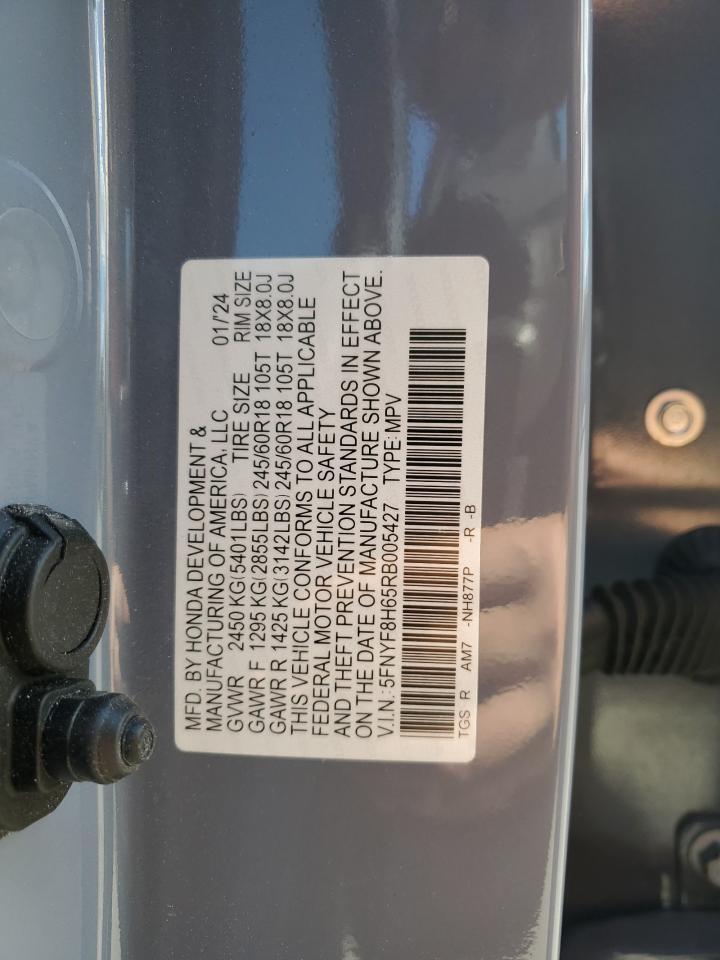 2024 Honda Passport Trail Sport VIN: 5FNYF8H65RB005427 Lot: 82565825