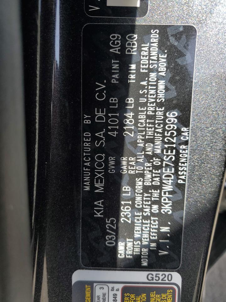 2025 Kia K4 Gt Line VIN: 3KPFW4DE7SE125996 Lot: 85187565