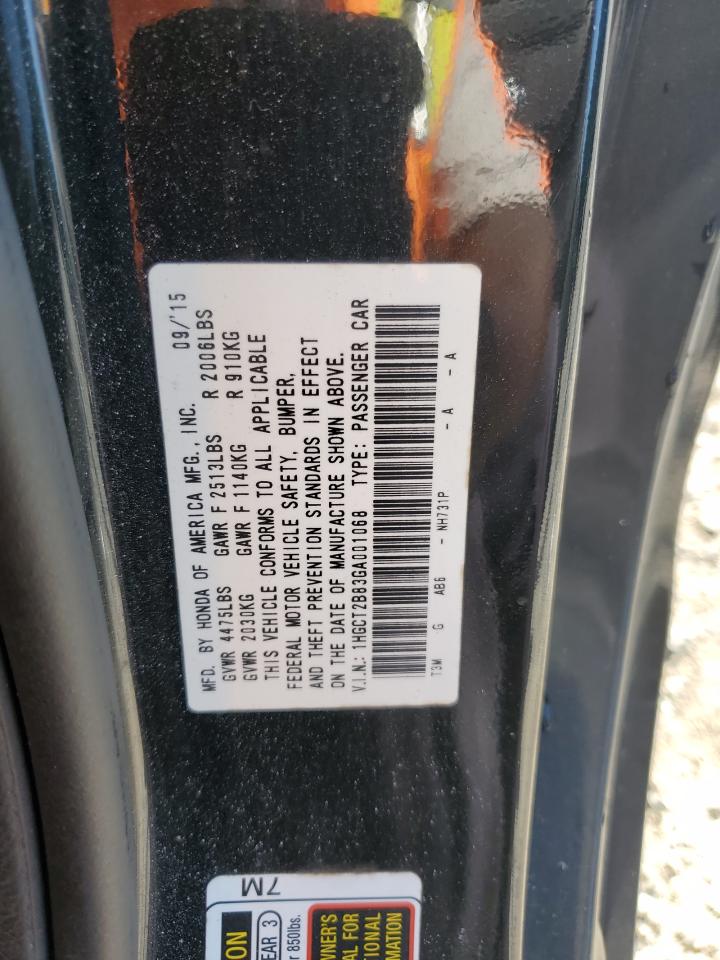 2016 Honda Accord Exl VIN: 1HGCT2B83GA001068 Lot: 83952925