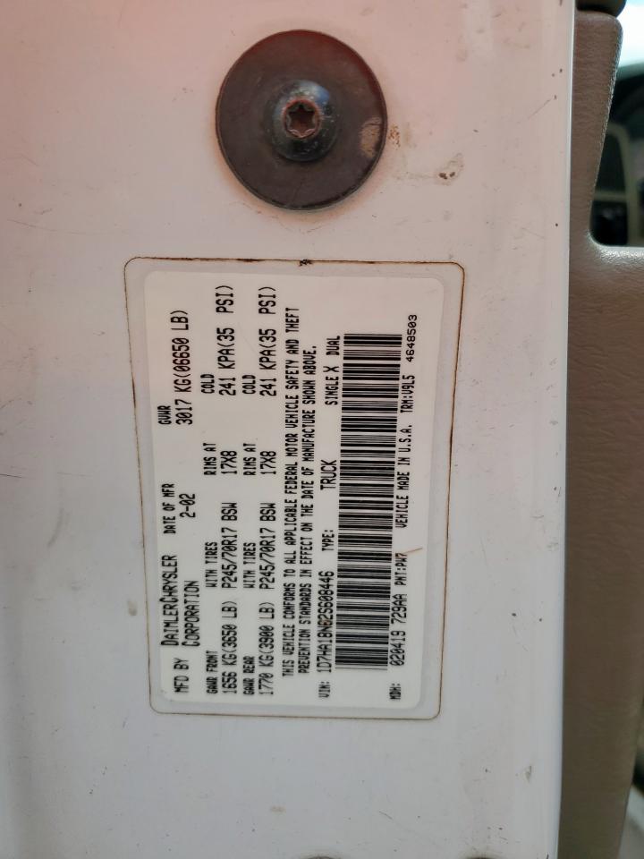 2002 Dodge Ram 1500 VIN: 1D7HA18N62S608446 Lot: 85928505