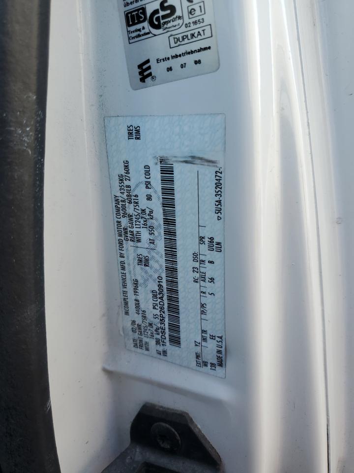 2006 Ford Econoline E350 Super Duty Cutaway Van VIN: 1FDSE35P26DA30910 Lot: 89508795