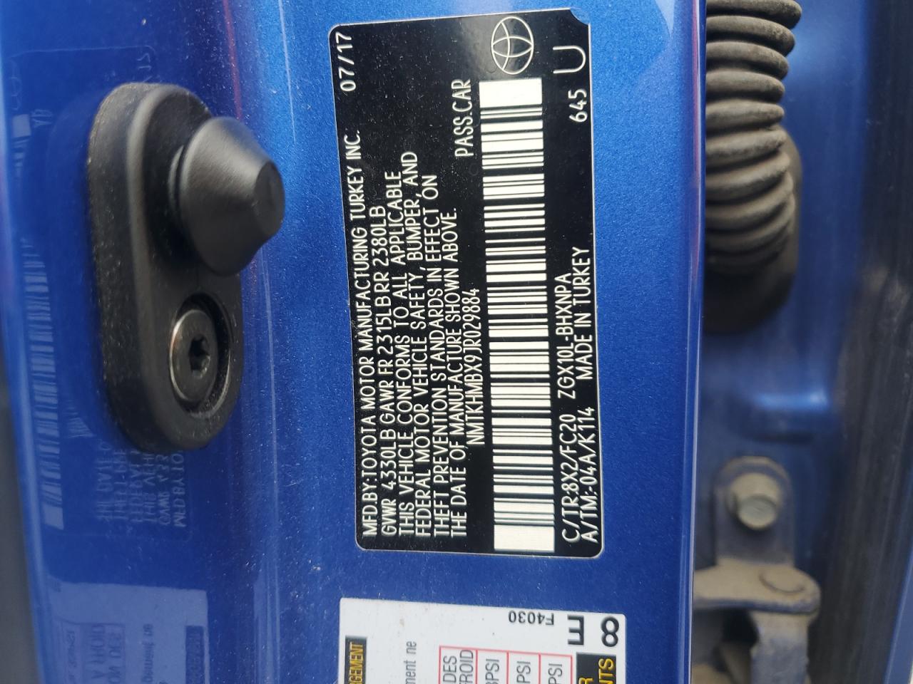 2018 Toyota C-Hr Xle VIN: NMTKHMBX9JR029884 Lot: 85350495