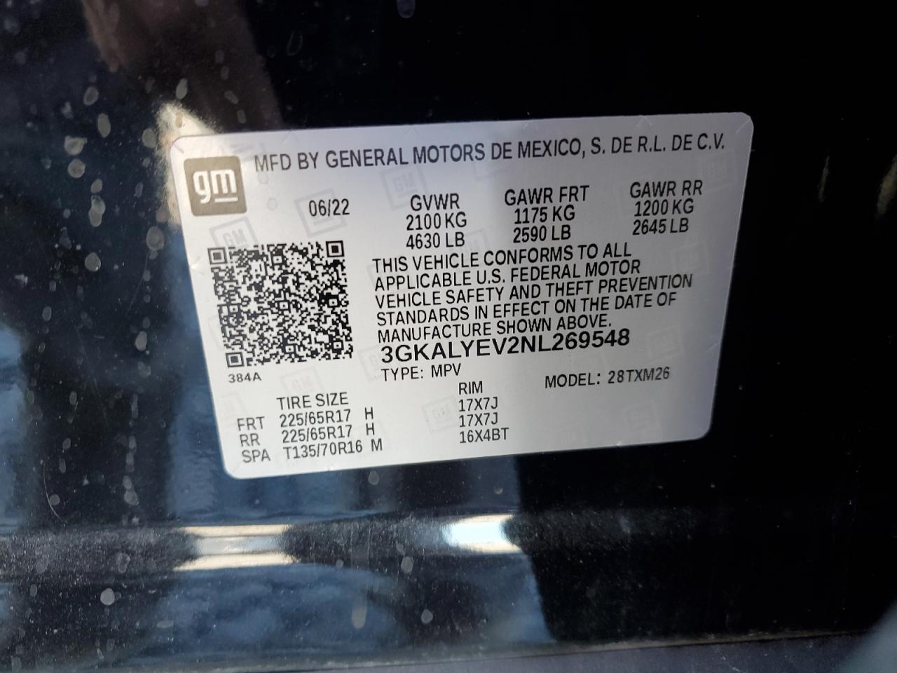 2022 GMC Terrain At4 VIN: 3GKALYEV2NL269548 Lot: 90357625