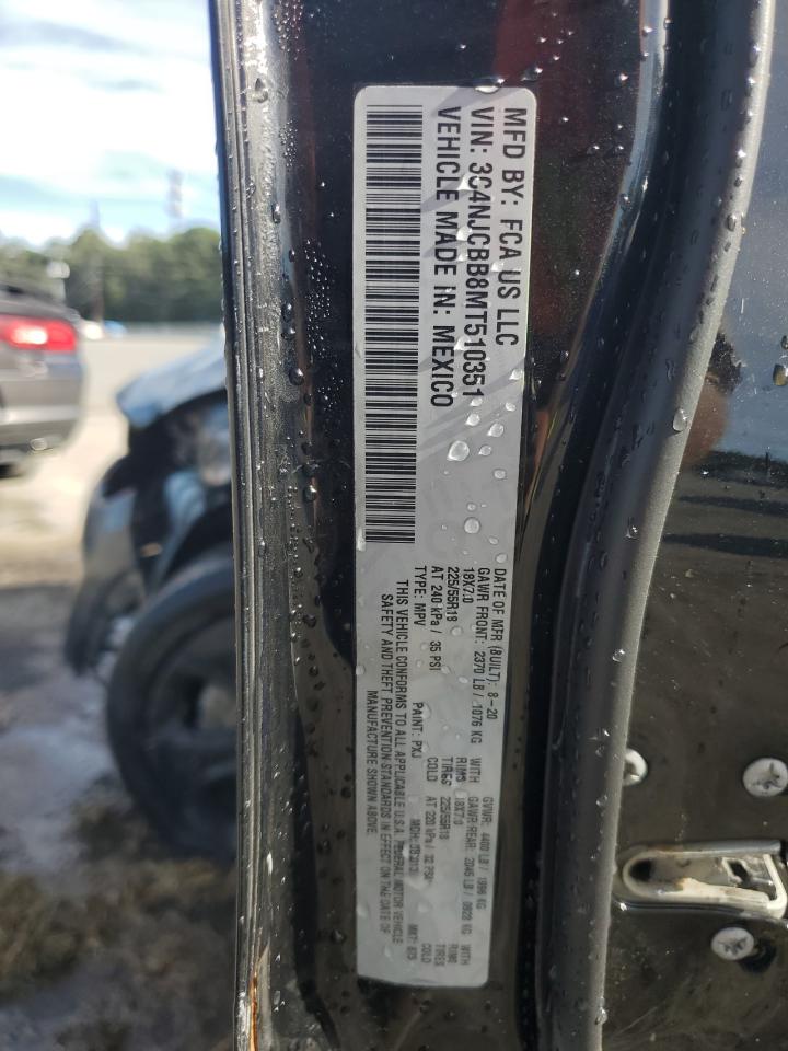 2021 Jeep Compass Latitude VIN: 3C4NJCBB8MT510351 Lot: 89718235