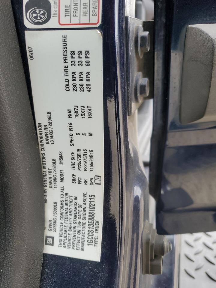 2008 Chevrolet Colorado VIN: 1GCCS13E888102115 Lot: 82332665