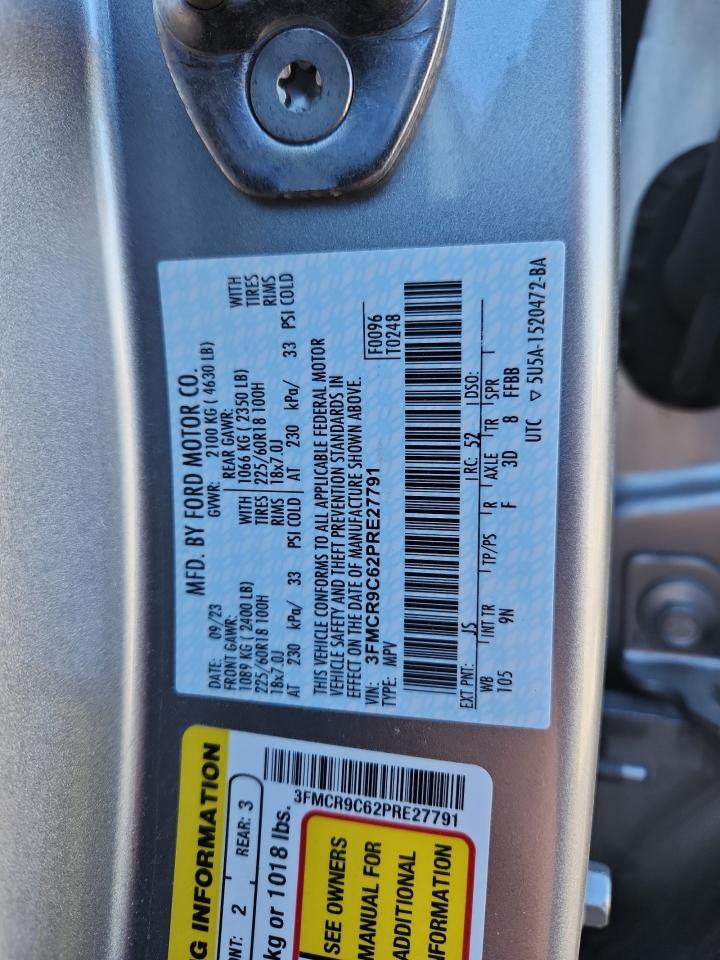 2023 Ford Bronco Sport Outer Banks VIN: 3FMCR9C62PRE27791 Lot: 87386555