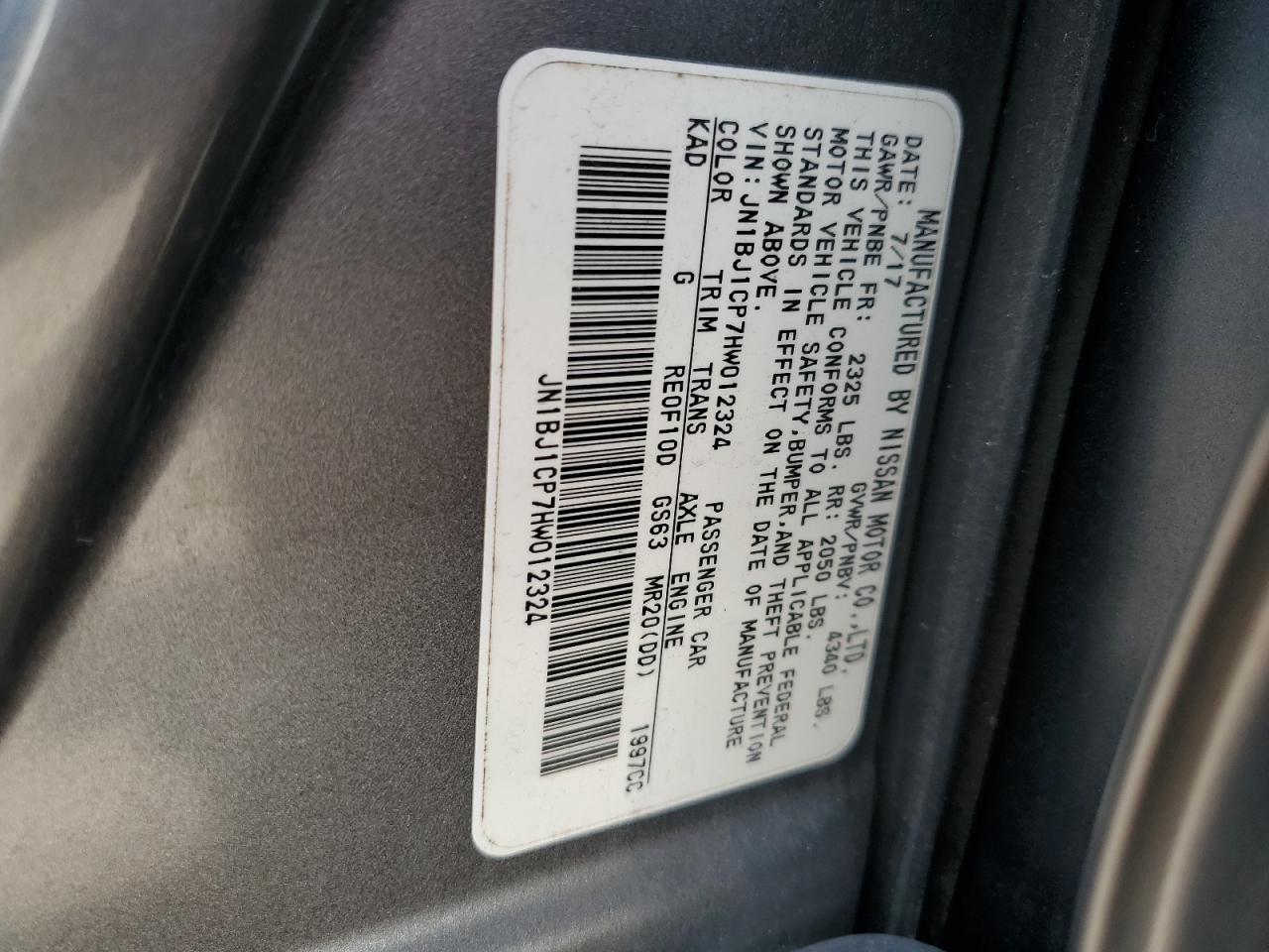 2017 Nissan Rogue Sport S VIN: JN1BJ1CP7HW012324 Lot: 82295715