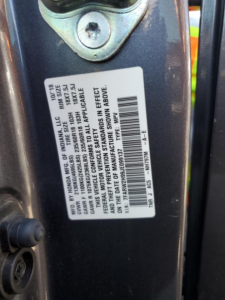 2018 Honda Cr-V Touring VIN: 7FARW2H99JE099137 Lot: 84780375