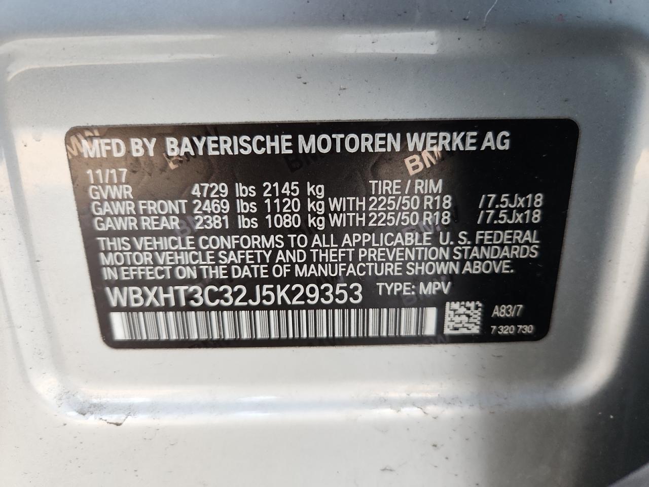 2018 BMW X1 xDrive28I VIN: WBXHT3C32J5K29353 Lot: 82330655