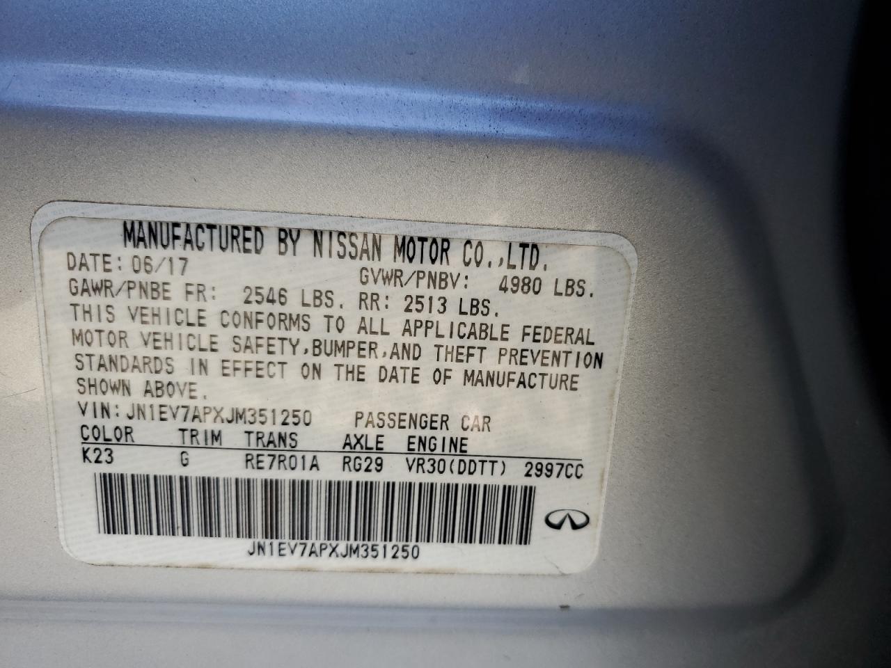 2018 Infiniti Q50 Luxe VIN: JN1EV7APXJM351250 Lot: 82748845