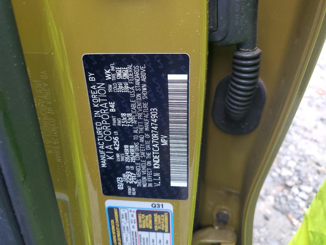 2024 Kia Seltos Sx VIN: KNDETCA70R7474903 Lot: 90363395