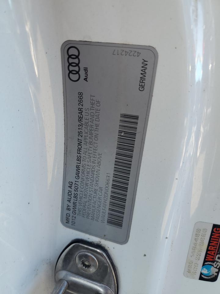 2013 Audi A5 Premium Plus VIN: WAULFAFH2DN006631 Lot: 84709665