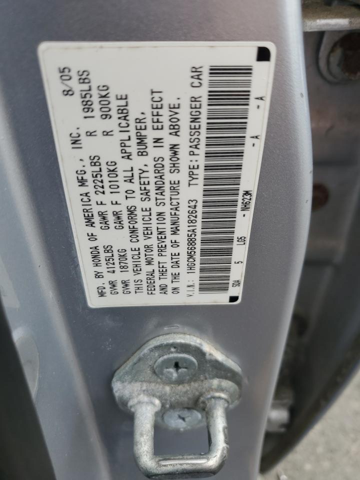 2005 Honda Accord Ex VIN: 1HGCM56885A182643 Lot: 84940175