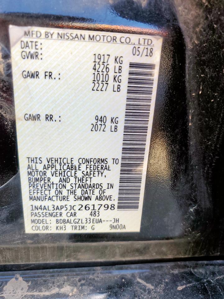 2018 Nissan Altima 2.5 VIN: 1N4AL3AP5JC261798 Lot: 86261595