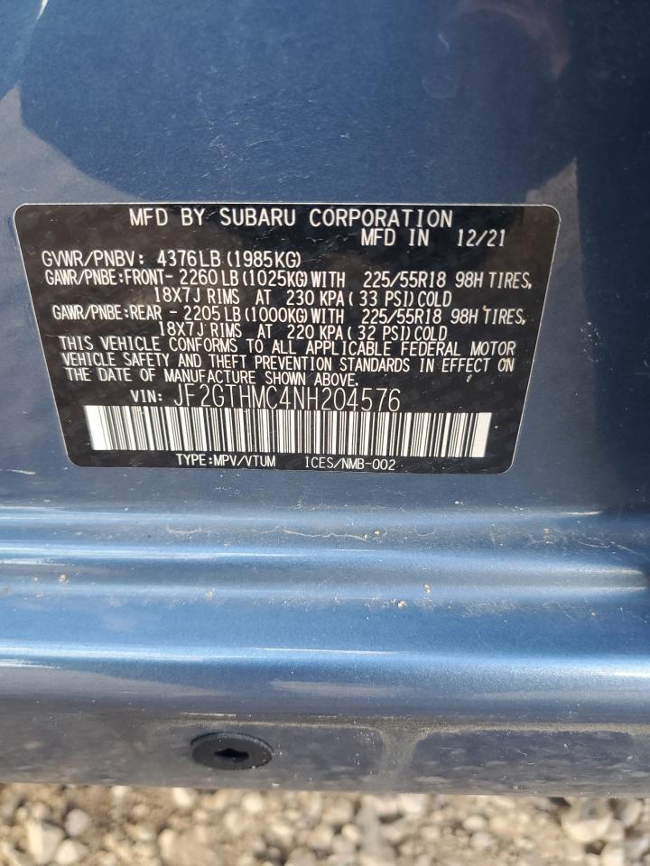 2022 Subaru Crosstrek Limited VIN: JF2GTHMC4NH204576 Lot: 84629675