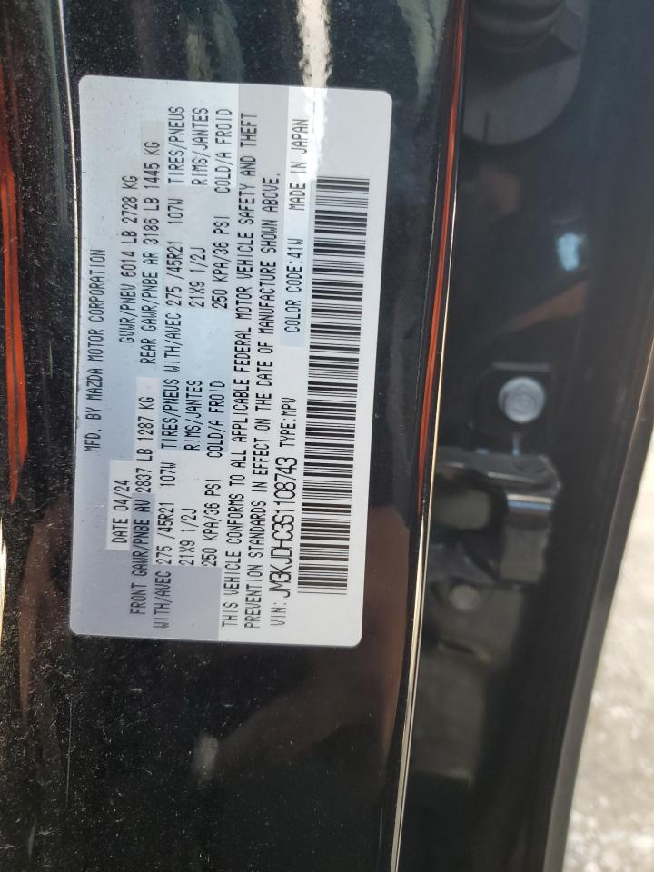 2025 Mazda Cx-70 Premium VIN: JM3KJDHC3S1108743 Lot: 90922275