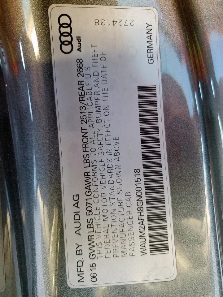 2016 Audi A5 Premium Plus S-Line VIN: WAUM2AFH8GN001518 Lot: 90718545