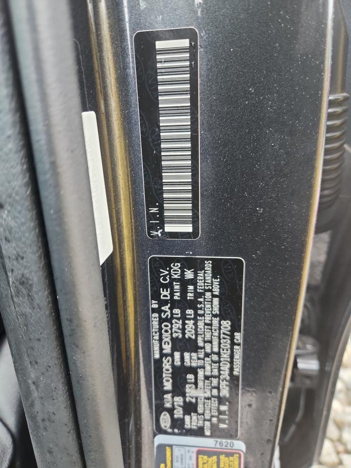 2019 Kia Forte Gt Line VIN: 3KPF34AD1KE037708 Lot: 90372775