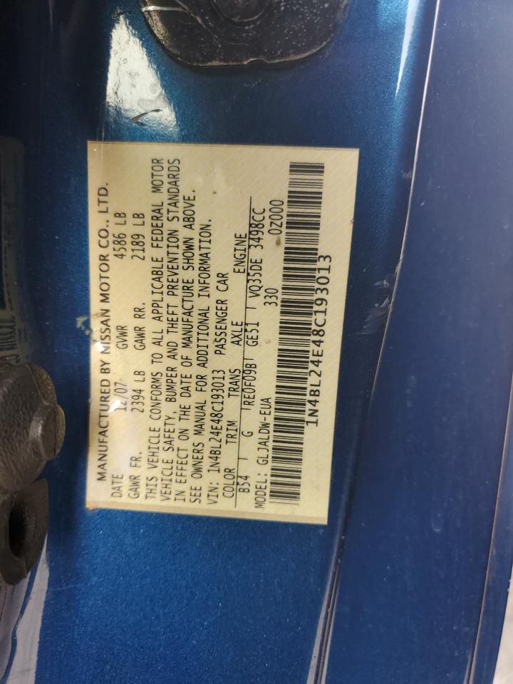 2008 Nissan Altima 3.5Se VIN: 1N4BL24E48C193013 Lot: 90314155