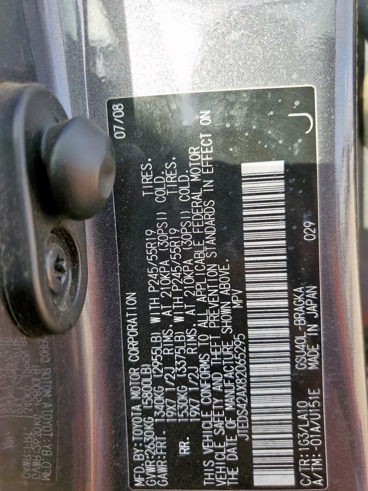 2008 Toyota Other VIN: JTEDS42AX82065295 Lot: 82325215