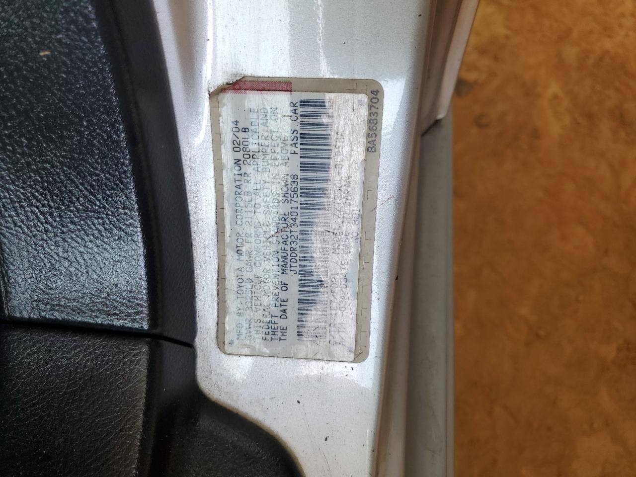 2004 Toyota Celica Gt VIN: JTDDR32T340175638 Lot: 82268555