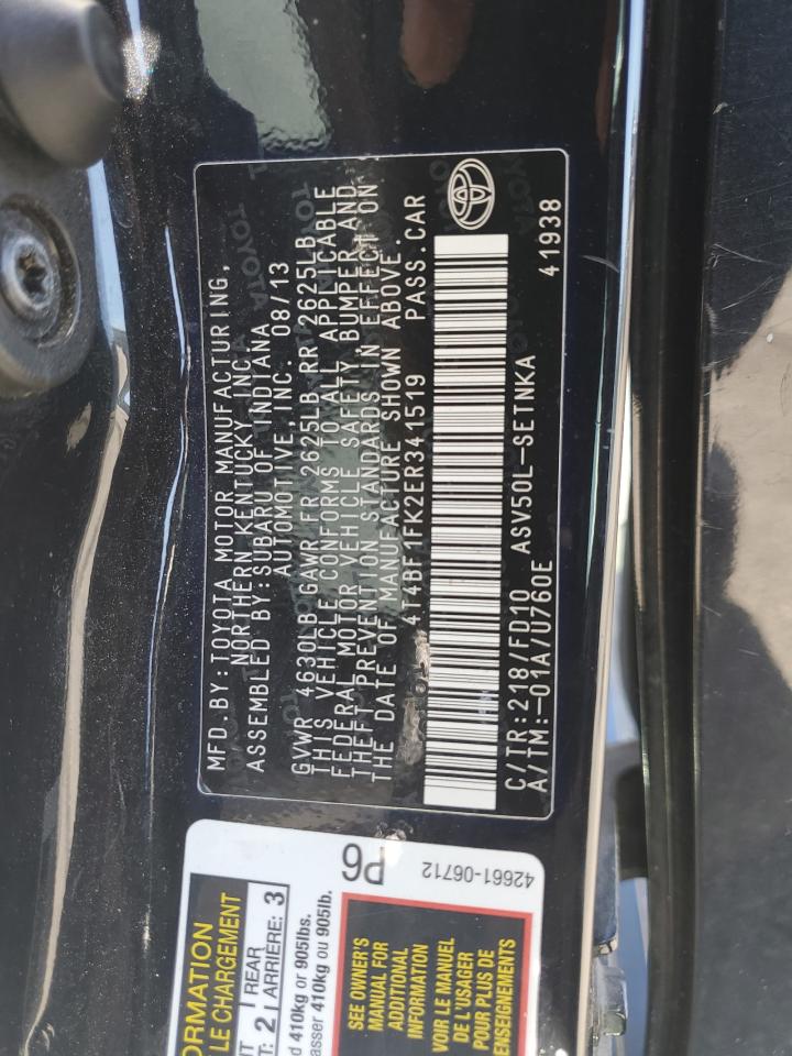 2014 Toyota Camry L VIN: 4T4BF1FK2ER341519 Lot: 84934375