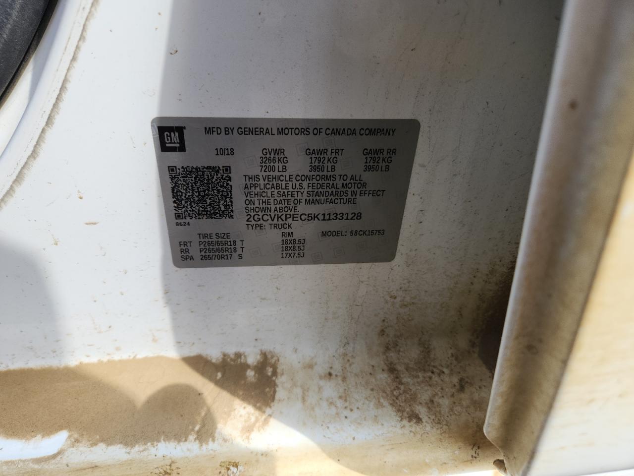 2019 Chevrolet Silverado Ld K1500 Lt VIN: 2GCVKPEC5K1133128 Lot: 85534845