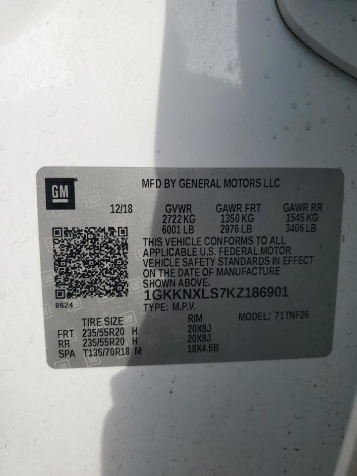 2019 GMC Acadia Denali VIN: 1GKKNXLS7KZ186901 Lot: 86330665