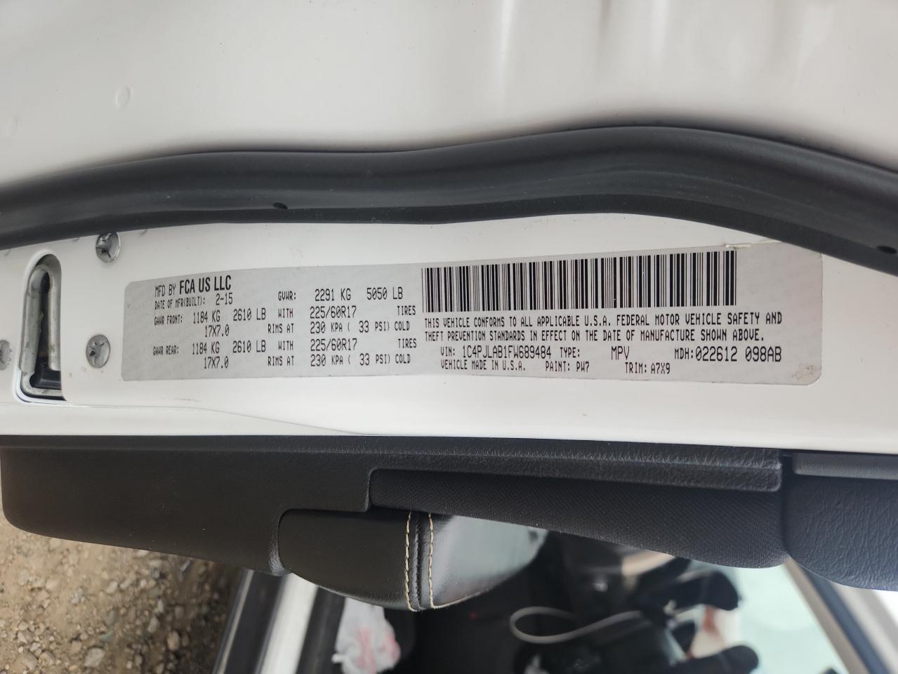 2015 Jeep Cherokee Sport VIN: 1C4PJLAB1FW689484 Lot: 82695585