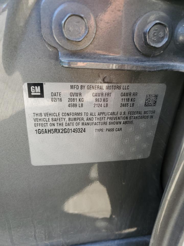 2016 Cadillac Ats Luxury VIN: 1G6AH5RX2G0149324 Lot: 84478035