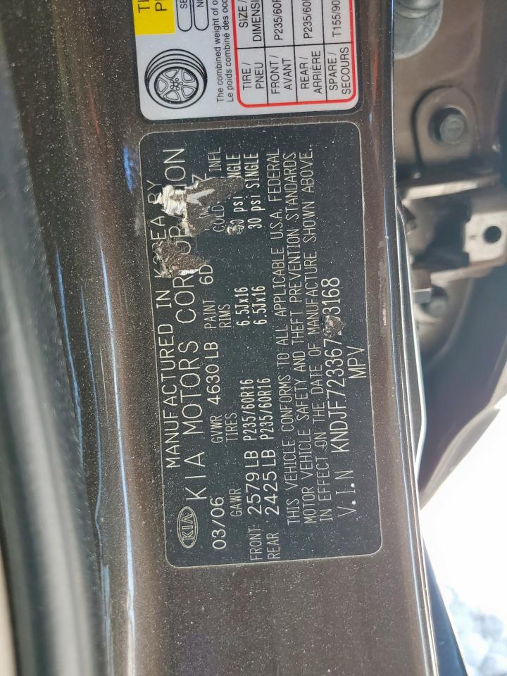 2006 Kia New Sportage VIN: KNDJF723367253168 Lot: 80826505