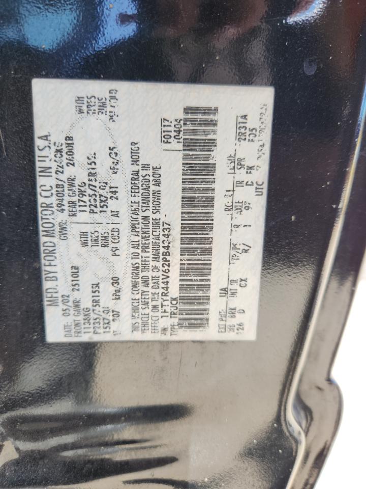 2002 Ford Ranger Super Cab VIN: 1FTYR44V62PB43437 Lot: 84543535