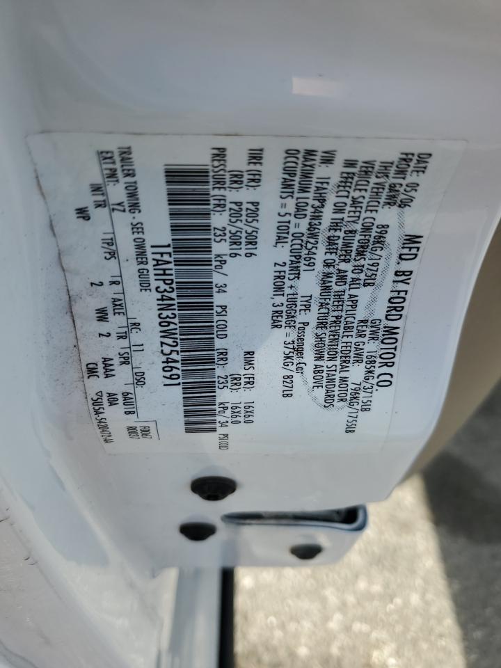 2006 Ford Focus Zx4 VIN: 1FAHP34N36W254691 Lot: 81936285