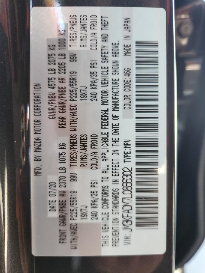 2020 Mazda Cx-5 Grand Touring VIN: JM3KFADM7L0866302 Lot: 90125235