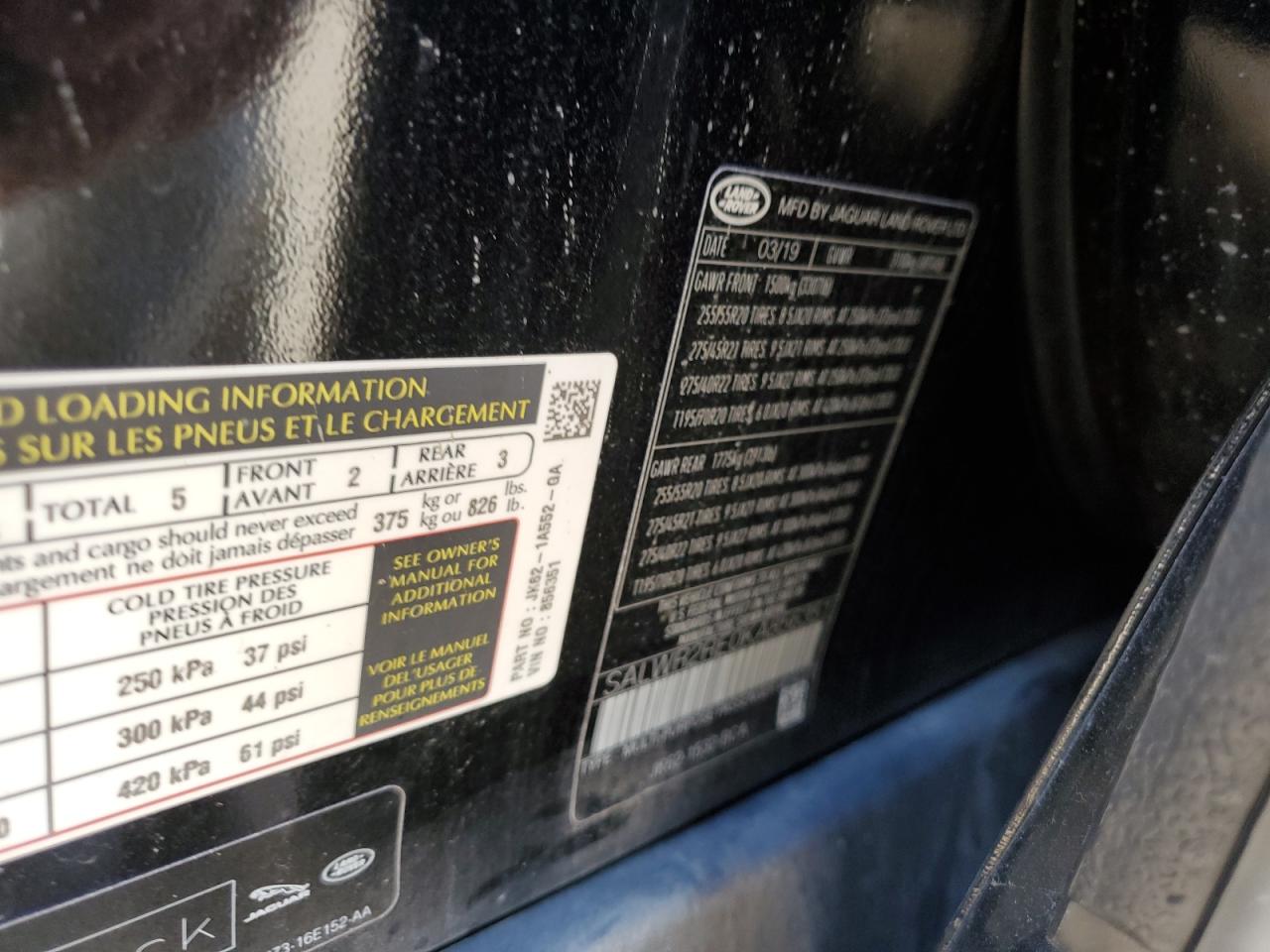 2019 Land Rover Range Rover Sport Supercharged Dynamic VIN: SALWR2RE0KA856351 Lot: 90867875