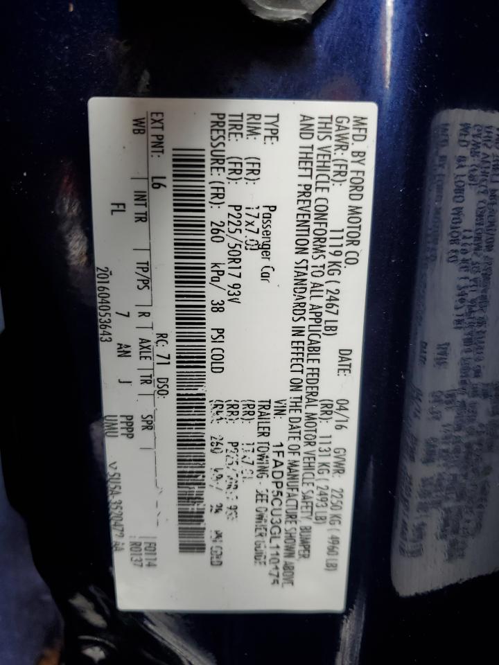 2016 Ford C-Max Premium Sel VIN: 1FADP5CU3GL110175 Lot: 90458695