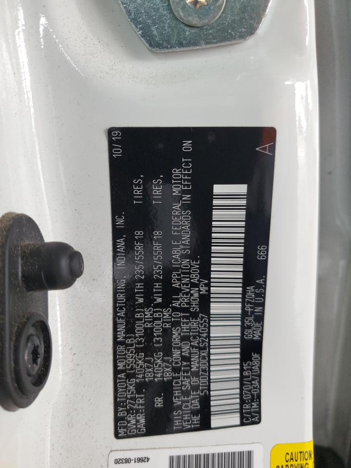 2020 Toyota Sienna Xle VIN: 5TDDZ3DCXLS240557 Lot: 82214525