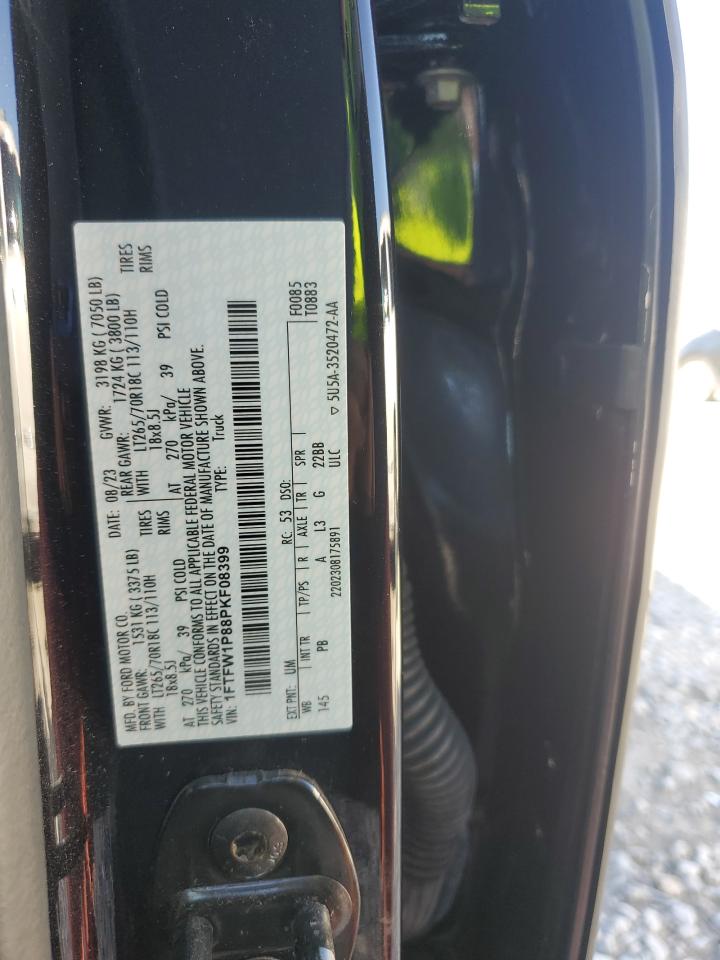 2023 Ford F150 Police Responder VIN: 1FTFW1P88PKF08399 Lot: 89639275