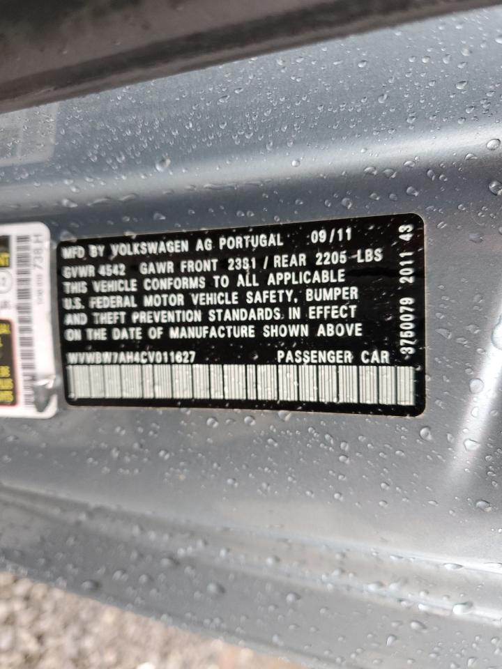 2012 Volkswagen Eos Komfort VIN: WVWBW7AH4CV011627 Lot: 84918185