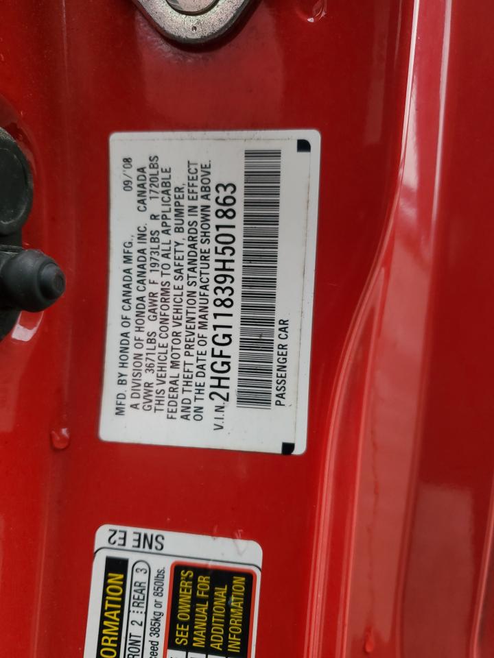 2009 Honda Civic Ex VIN: 2HGFG11839H501863 Lot: 82423985