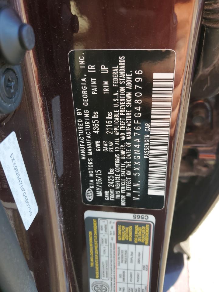 2015 Kia Optima Ex VIN: 5XXGN4A76FG480796 Lot: 82435045