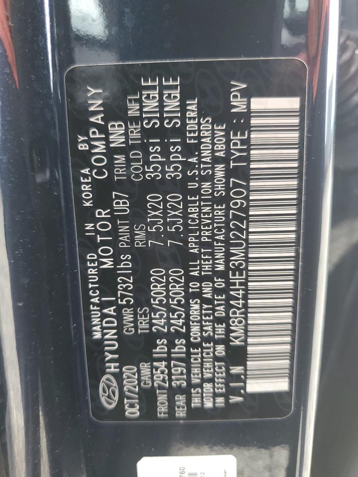 2021 Hyundai Palisade Sel VIN: KM8R44HE3MU227907 Lot: 82400405