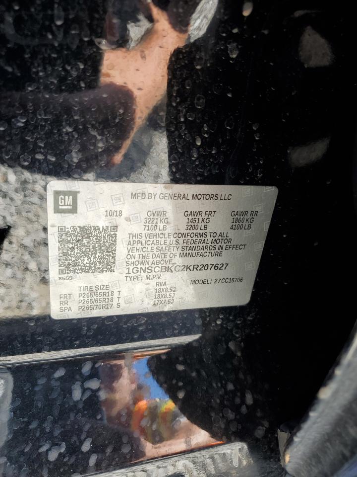 2019 Chevrolet Tahoe C1500 Lt VIN: 1GNSCBKC2KR207627 Lot: 84772175