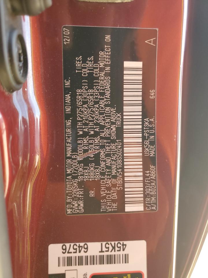2024 Toyota Tundra Crewmax VIN: 5TBDV54108S502401 Lot: 87290045
