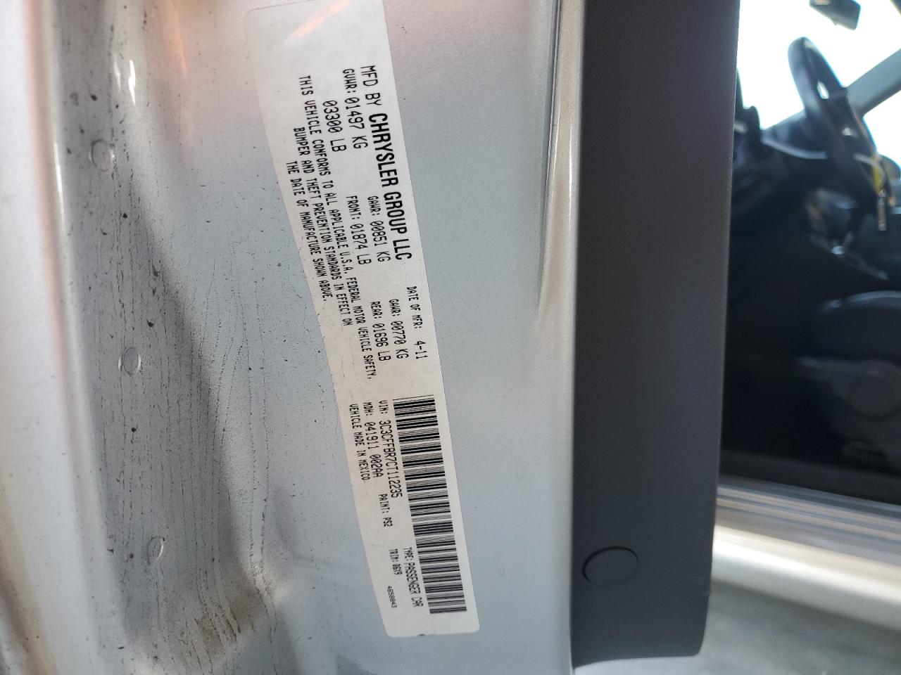 2012 Fiat 500 Sport VIN: 3C3CFFBR7CT112235 Lot: 87414785