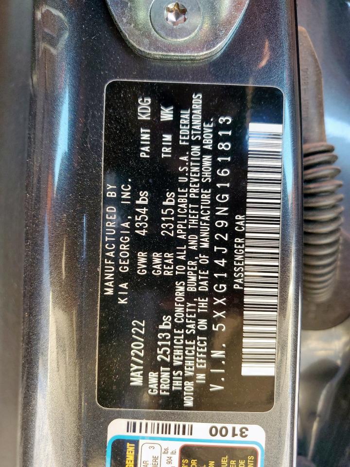 2022 Kia K5 Lxs VIN: 5XXG14J29NG161813 Lot: 85316355