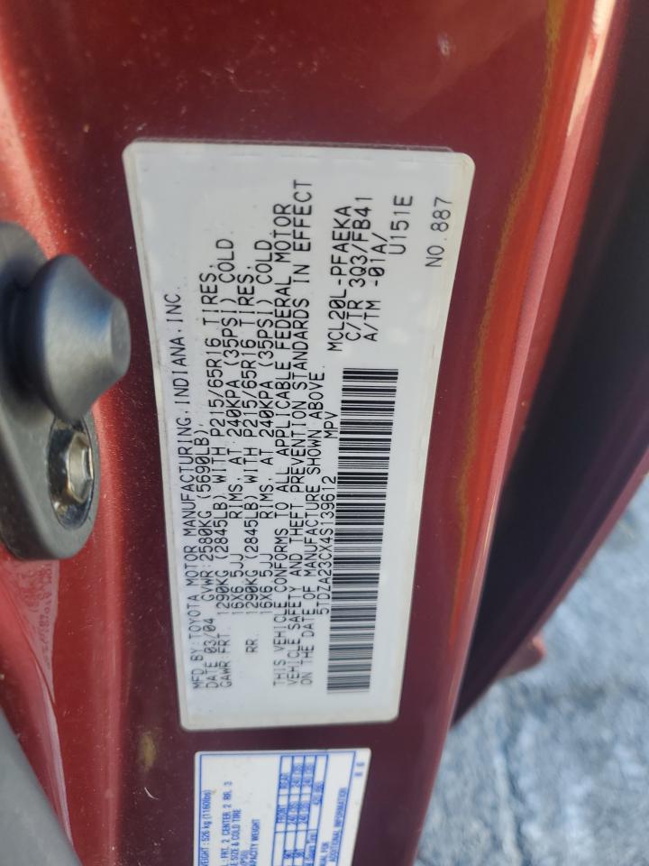 2004 Toyota Sienna Ce VIN: 5TDZA23CX4S139612 Lot: 86549855