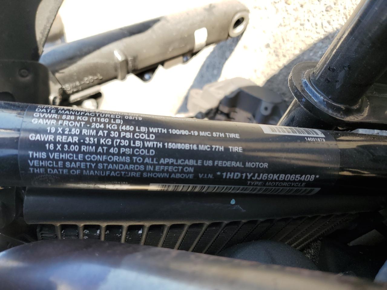 2019 Harley-Davidson Fxbb VIN: 1HD1YJJ69KB065408 Lot: 82596875